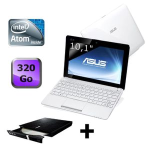 NETBOOK Asus EeePC 1015CX-WHI013S + Graveur DVD Externe