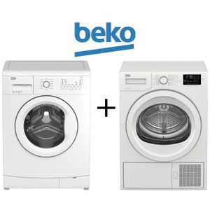 PACK Lavage/Séchage BEKO : WCB7140-Lave-linge 7kg 1400 trs A+++ + DS7333GA0W-S?che-linge 7kg Pompe ? Chaleur