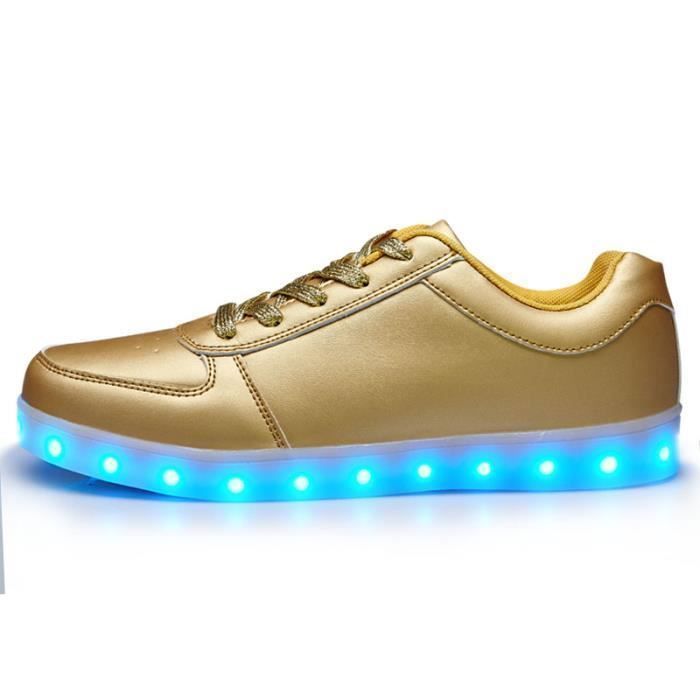 BASKET Chaussures or unisexe LED multicolores clignotante. \u2039\u203a