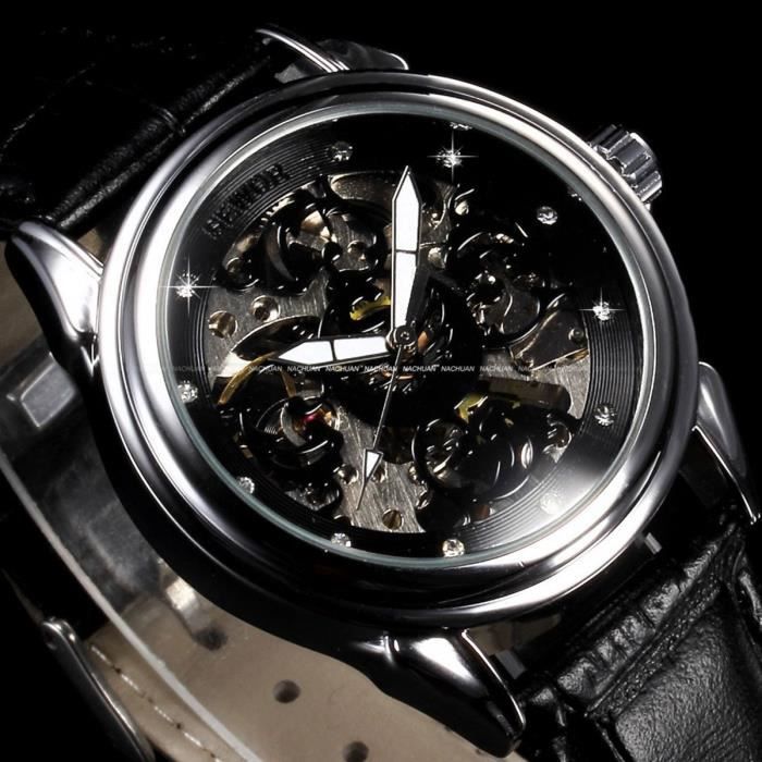 Montre de luxe élégante en cuir pour hommes main image 1