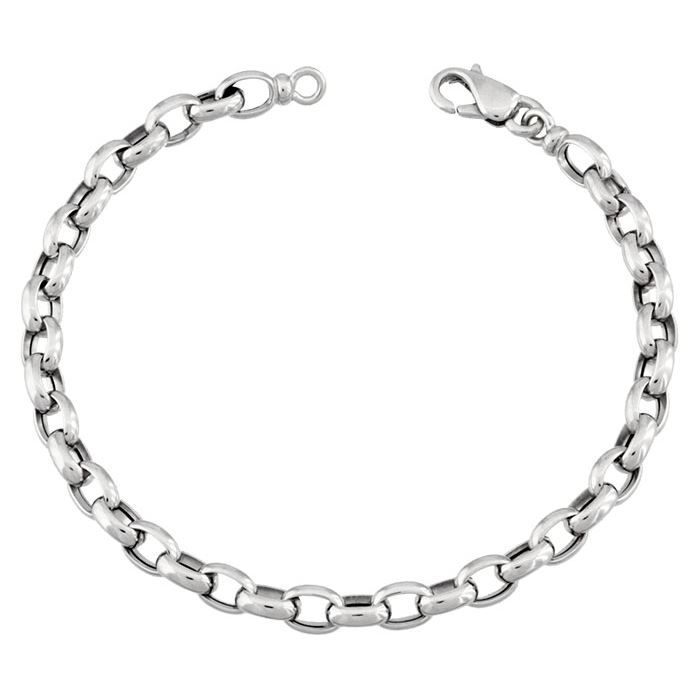 Bracelet Maille Jaseron 18 cm Or 18K blanc - Bracelet pour femme en or ...