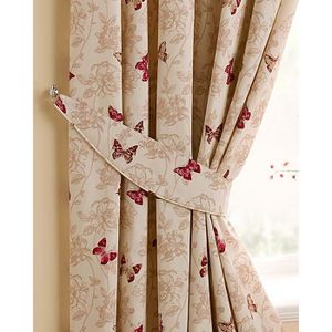 Embrasses à rideaux beige papillons rouge lot de 2 achat ... Rideaux Beige désign