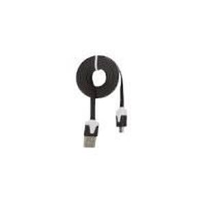 URBAN FACTORY Câble de chargement / de données - Micro-USB Type B (M) pour USB (M) - 1 m - Noir - Plat