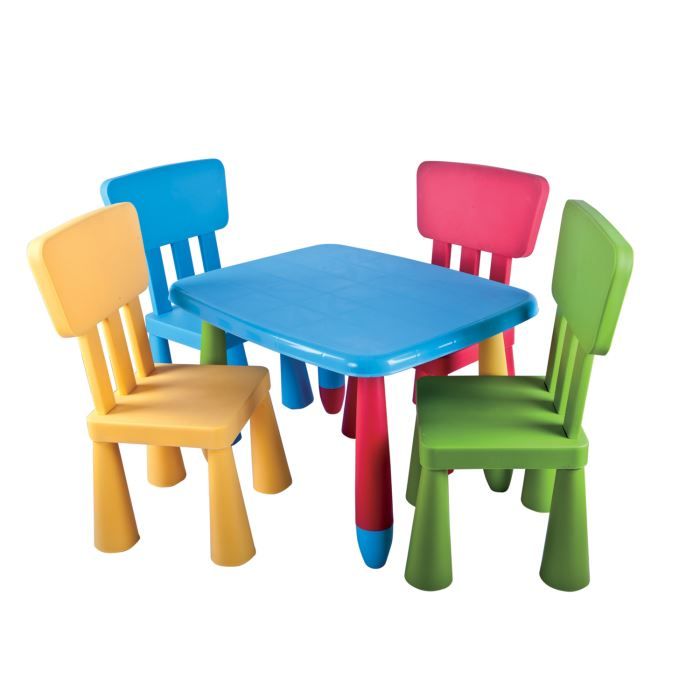 Set de table et chaises enfant Mamouth (5 pièces) nstallez vos