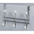 PORTE-MANTEAU - PATERE  Patere 3t Dble Twin Chrome/blanc