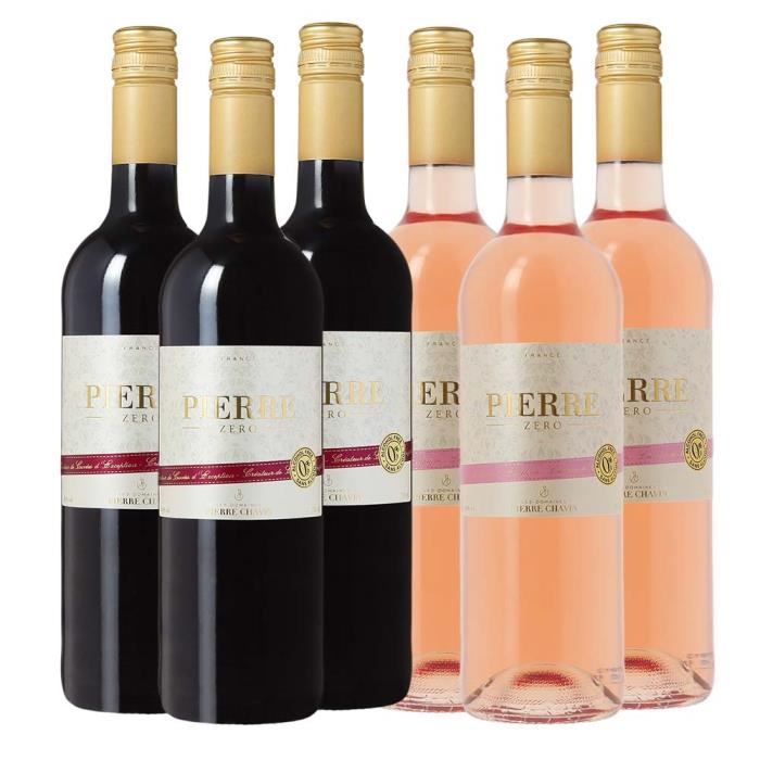 Vin sans alcool 0 degre PACK 6 BOUTEILLES ROUGE ROSE - Achat / Vente