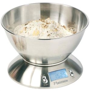 BESTRON DEK4150 Balance Cuisine Numérique - Inox - 2x1.5 AAA (Pile excl.)