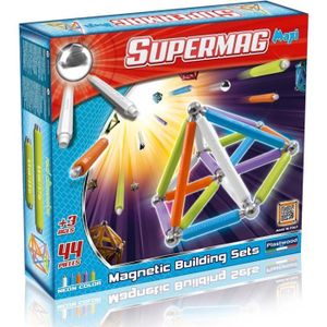 SUPERMAG Jeu de Construction Magnétique Maxi Fluo, 44 pi?ces