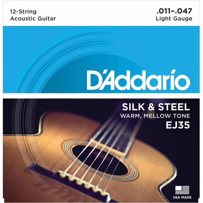Jeu de cordes pour guitare acoustique D'Addario Silk & Steel 11 47