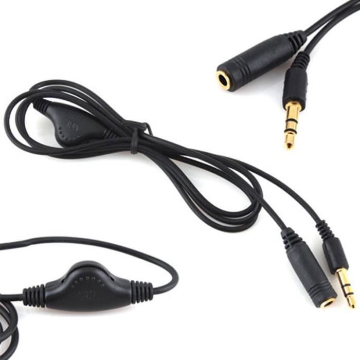 DeleyCON Rallonge Jack 3,5mm 3m - CTIA TRRS 4 Broches - Pour Casque, Micro, Smartphone, PC - Câble Audio Métal