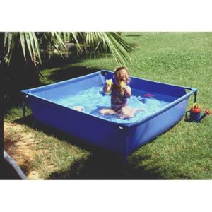 BASIC Piscine carré en PVC pour enfant 120x35cm - Bleue