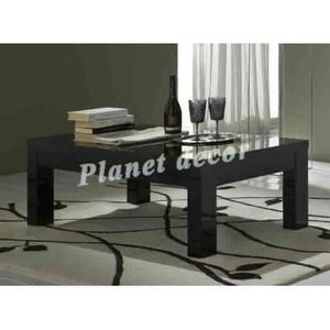 Table basse carree laquee noire