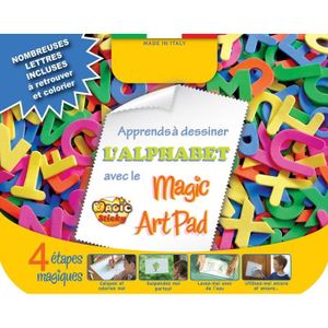 MAGIC STICKY Art Pad Alphabet Avec 4 Stylos