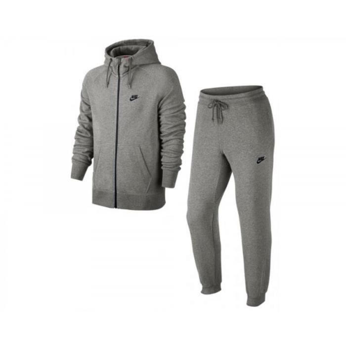 Ensemble de surv??tement Nike AW77 Fleece Hoody - Ref. 678622-063 Gris Gris - Achat / Vente 