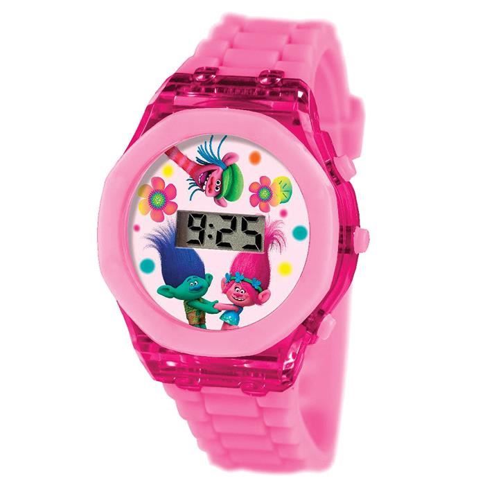 Montre Mousqueton Trolls Princesse Coquelicot, L2D, Numérique, Unisexe, Neuve Avec étiquettes