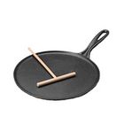 GRILL - CREPIERE Crêpière tradition et râteau - Noir : 27 cm