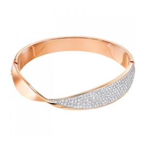 BRACELET , GOURMETTE Jonc Bracelet Swarovski Freedom Rosé M , 40 cm Ros