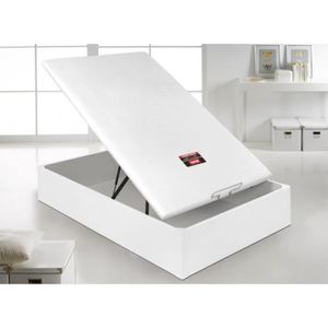 LIT COMPLET Lit coffre en bois Pikolin Couleur Blanc 2, Me