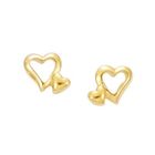 Boucle d'oreille Boucles d'oreilles Double Coeur Plaqué Or