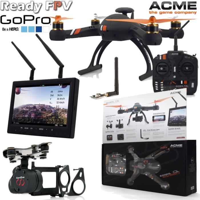 Pack Drone Zoopa Q550 Evo Ready FPV Avec Ecran TFT Diversity, Nacelle Camone et Transmetteur