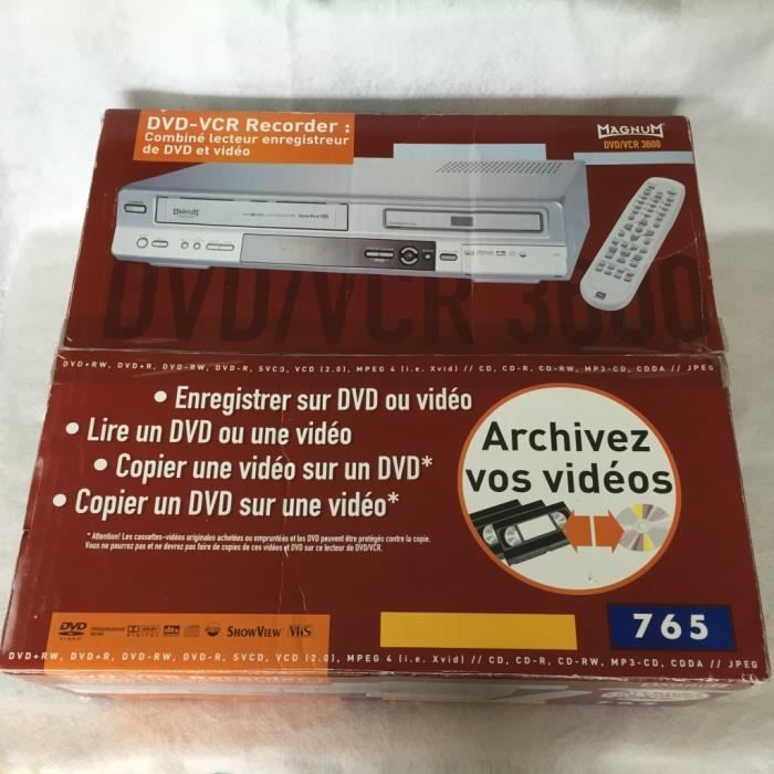 Lecteur DVD Enregistreur Magnum VHS 3600 lecteur vhs, prix pas cher