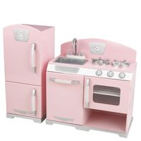 MAISON-ACCESSOIRE MAISON POUPEE Kidkraft Cuisine et réfrigérateur Rétro Rose