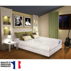 BENOIST BELLE LITERIE Ensemble matelas + sommier 160x200cm 19cm mousse HR équilibré 35kg/m?