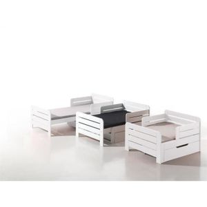JUMPER Lit enfant évolutif+tiroir+matelas 160 cm