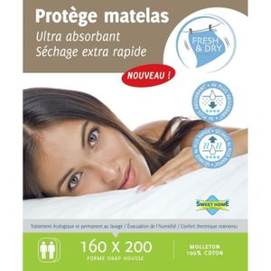 SWEET HOME Prot?ge-matelas Tendre nuit Fresh and Dry 160x200 cm blanc