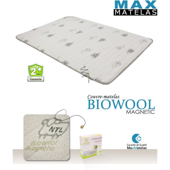 Couvre matelas Biowool Magnetique 120x190 Achat / Vente sur matelas