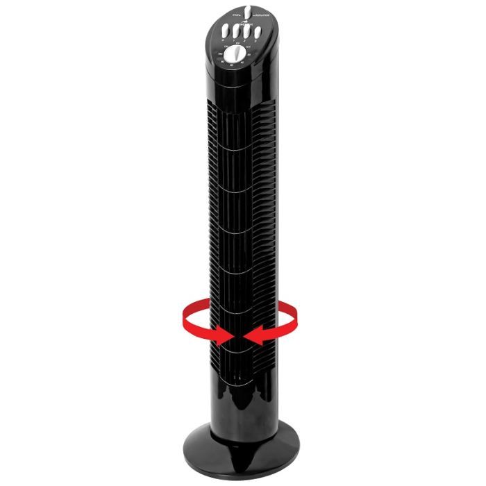 Ventilateur Colonne Noir Minuterie MIA VLO9016S Tower Fan Slim