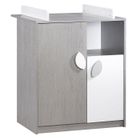 ARMOIRE - COMMODE  SAUTHON Commode 2 portes Leaf Frene Gris
