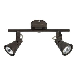 Barre spot 2 lumi?res dock fer h14 l30 - Coloris : rouille