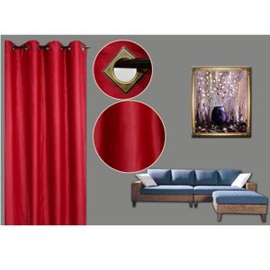 RIDEAU - DOUBLE RIDEAUX - VOILAGE - PANNEAU JAPONAIS Rideau occultant rouge bordeaux 140x260cm