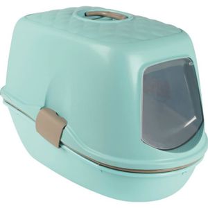 TRIXIE Bac ? liti?re Berto Top avec toit - 39x42x59 cm - Bleu clair, taupe et granite - Pour chat