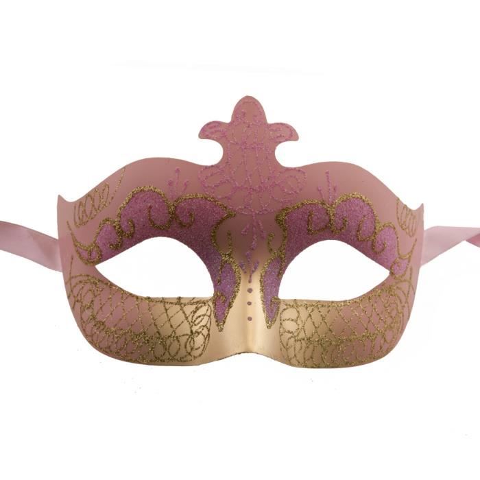 masque venitien colombine rose et dore pas cher  Achat \/ Vente masque  decor visage MASQUE 