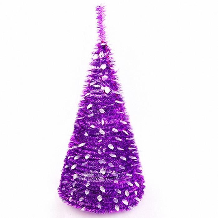 IMMIGOO - 120CM Sapin de Noël Artificiel Moderne avec Pied de Sapin - Violet - Achat / Vente 