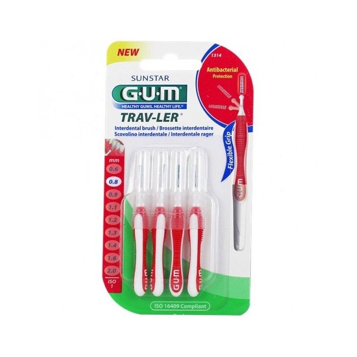 GUM Travler interdental brush 0.8 mm rouge 6 brossettes Achat — free download
