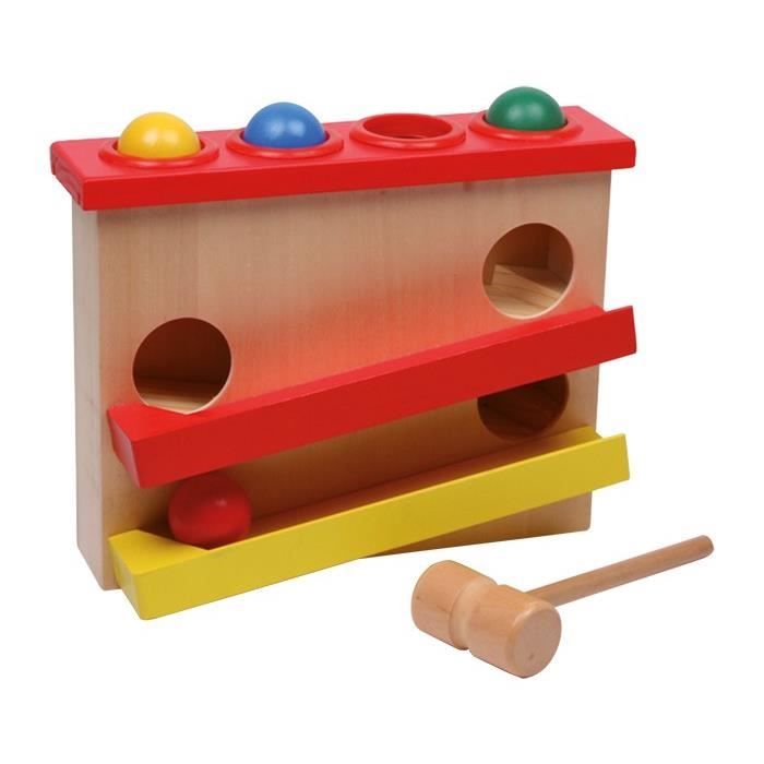 Tour à Cogner Boules Small Foot - Jeu En Bois Avec Marteau - Enfant Dès 18 Mois