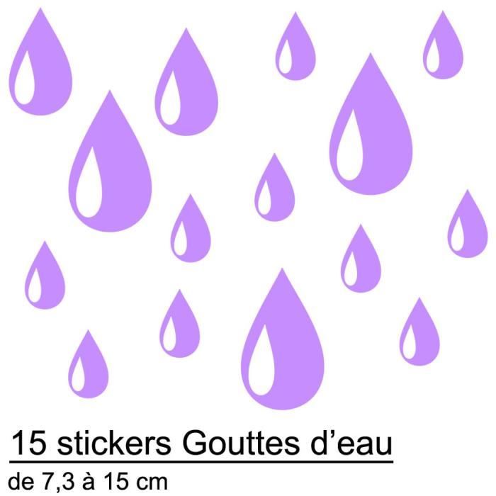 15 Stickers autocollant Gouttes d'eau déco salle de bain ...