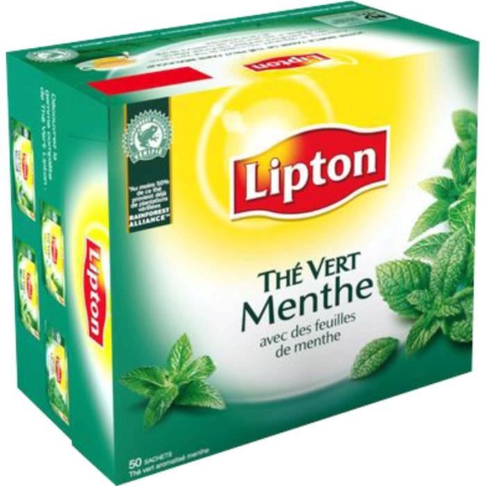 LIPTON Thé vert - Menthe - 50 sachets 80g - Achat / Vente ...