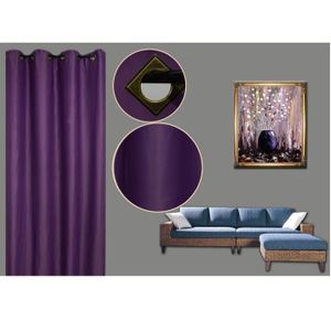 RIDEAU - DOUBLE RIDEAUX - VOILAGE - PANNEAU JAPONAIS Rideau occultant violet 140x260cm