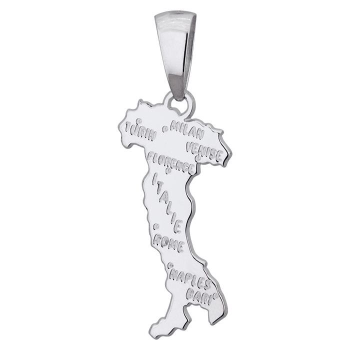Pendentif Carte Italie Argent rhodié Thabora - Pendentif en argent ... Pendentif Carte Italie Argent rhodié Thabora - Pendentif en argent ...