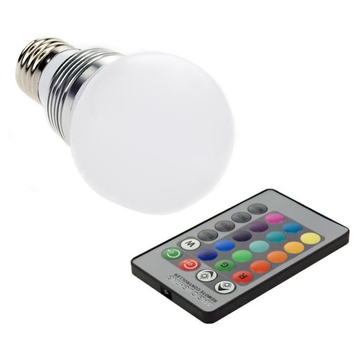 LED E27 3W + tél Achat / Vente ampoule led Ampoule 16 couleurs