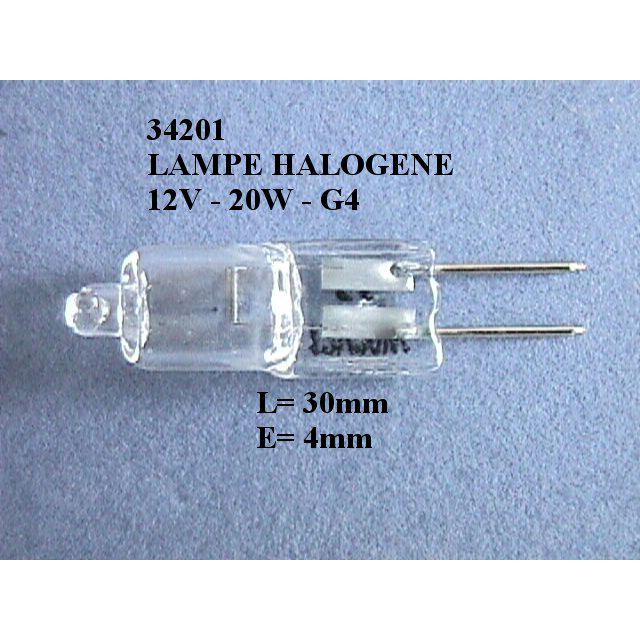34201. LAMPE HALOGENE 12V 20W G4 POUR HOTTE Achat / Vente pièce