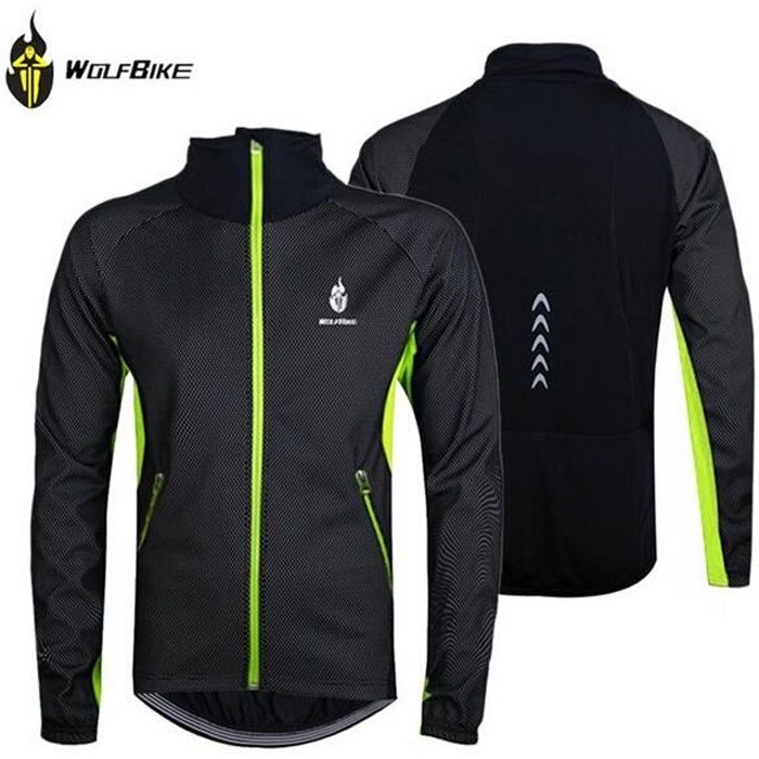 Veste Cycliste INBIKE Polaire Coupe-vent - Homme - Automne/hiver - Respirante Avec Bandes Réfléchissantes