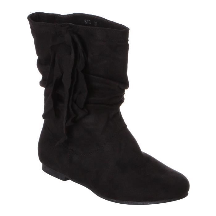 bottes plissees femme