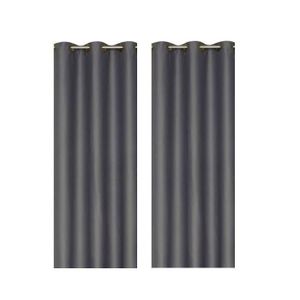 RIDEAU - VOILAGE Paire de rideaux occultants GRIS 140x260cm RIDEAU - VOILAGE Paire de rideaux occultants GRIS 140x260cm
