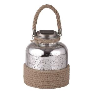 GALIX Lanterne solaire portative en verre - Argent