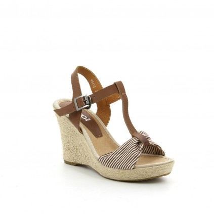 sandales compensees marron femme
